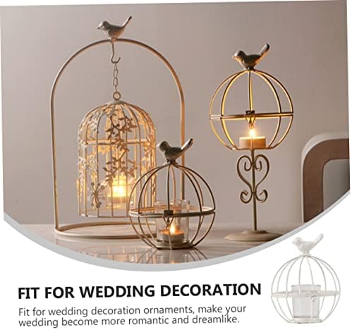 ABOOFAN Iron Candlestick Holder with Glass Bowl