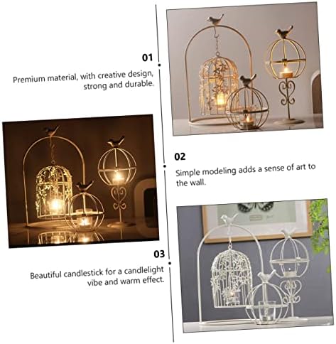ABOOFAN Iron Candlestick Holder with Glass Bowl
