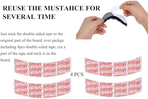 TWAYFEL Self-Adhesive Fake Mustache for Halloween Party