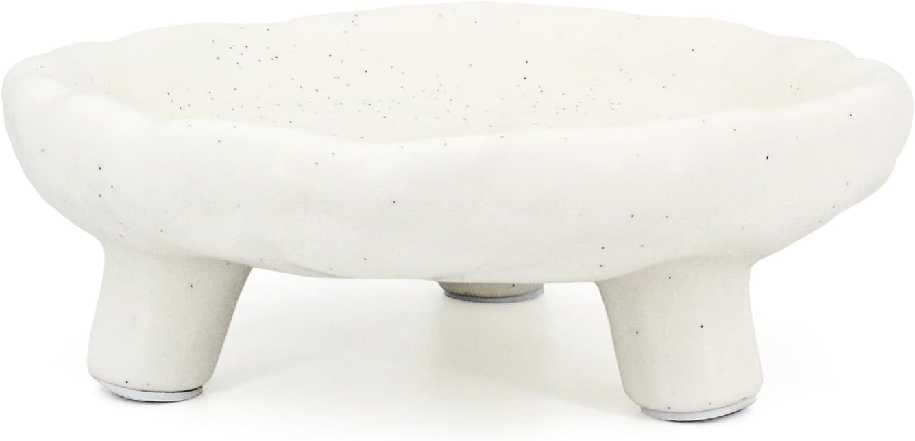 Accessoryway Three-Legs Ceramic Bowl 8 White Footed