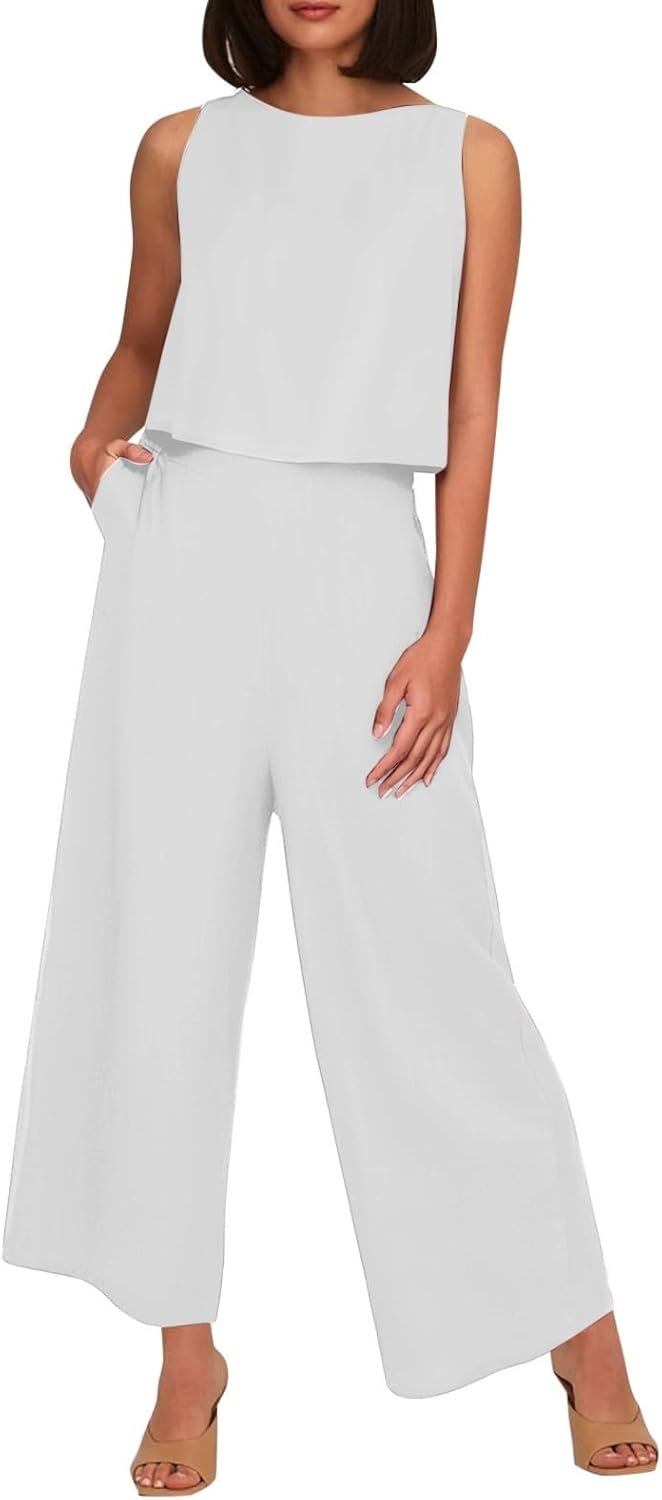 Cotton Linen 2 Piece Summer Casual Outfit Set for Women
