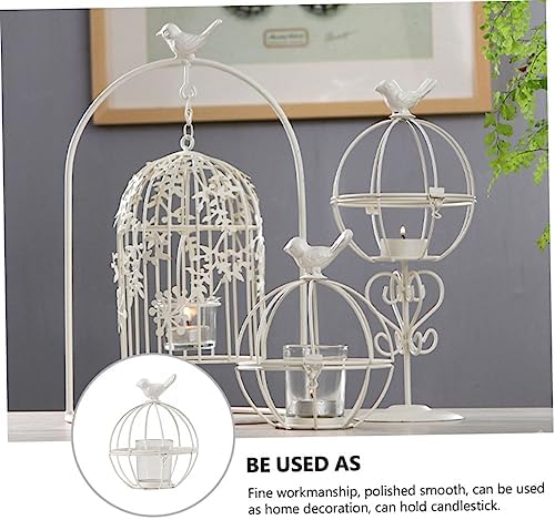 ABOOFAN Iron Candlestick Holder with Glass Bowl