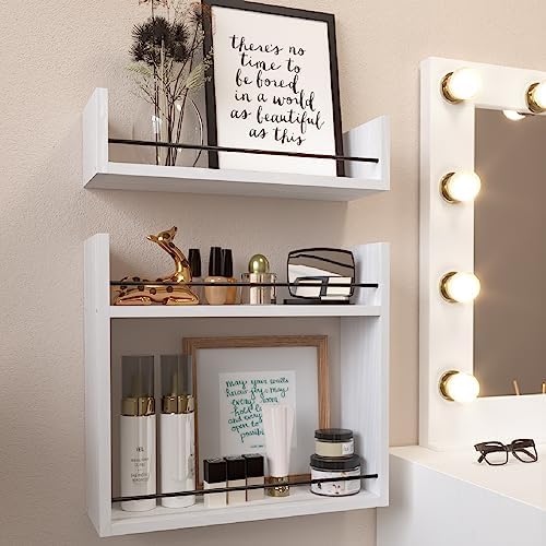 RICHER HOUSE Floating Wall Shelves - White