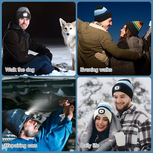 LED Headlamp Beanie with 3 Brightness Settings