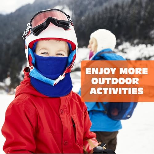 Thickened Kids Ski Mask Winter Hat with Adjustable Drawstring