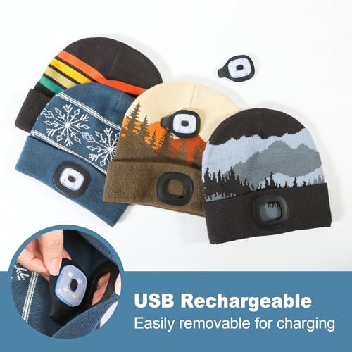 LED Headlamp Beanie with 3 Brightness Settings