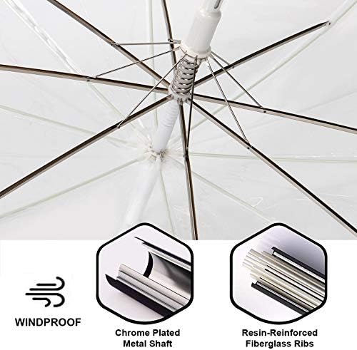 Liberty Imports Clear Automatic Stick Umbrella for Travel and Photo Events