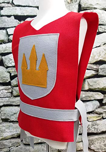 Medieval Knight Red Costume Tunic for Kids and Babies