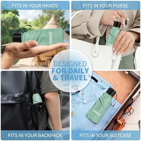 Yoobure Compact Travel Umbrella with Waterproof Case