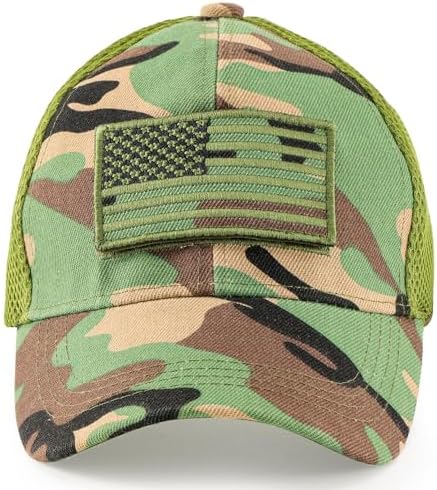 Lightbird Tactical Hat with OCP Military Patches and US Flag