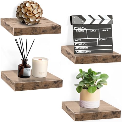 Sorbus 4 Square Floating Shelves for Wall Decor