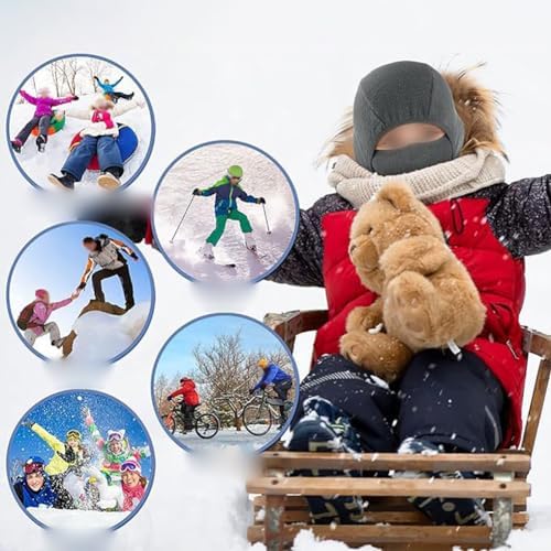 GSHLLO Kids Navy Blue Fleece Ski Mask Neck Warmer