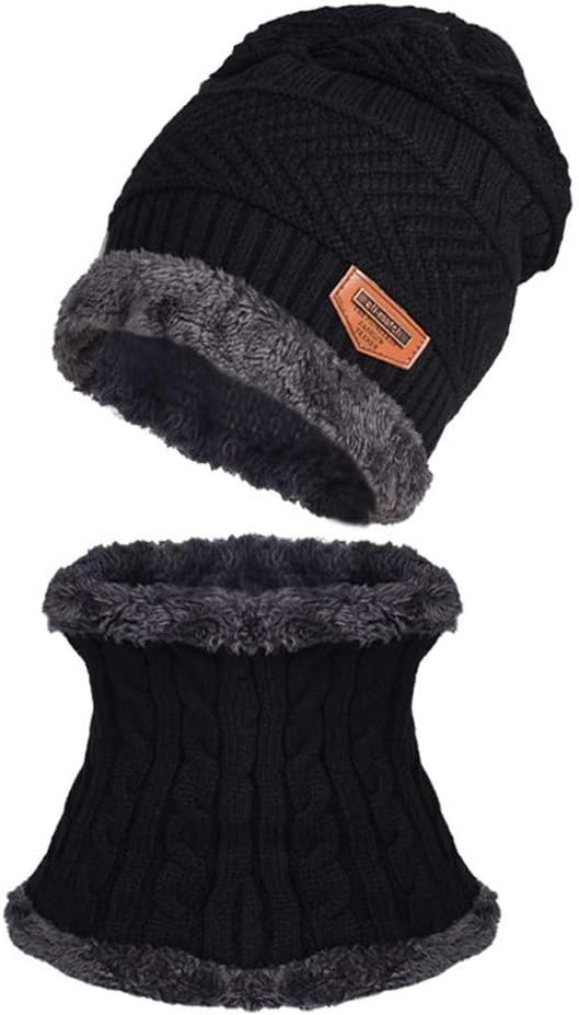 Kids Winter Beanie Hat and Scarf Set with Pompom
