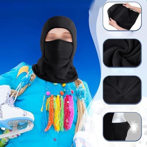 GSHLLO Kids Navy Blue Fleece Ski Mask Neck Warmer