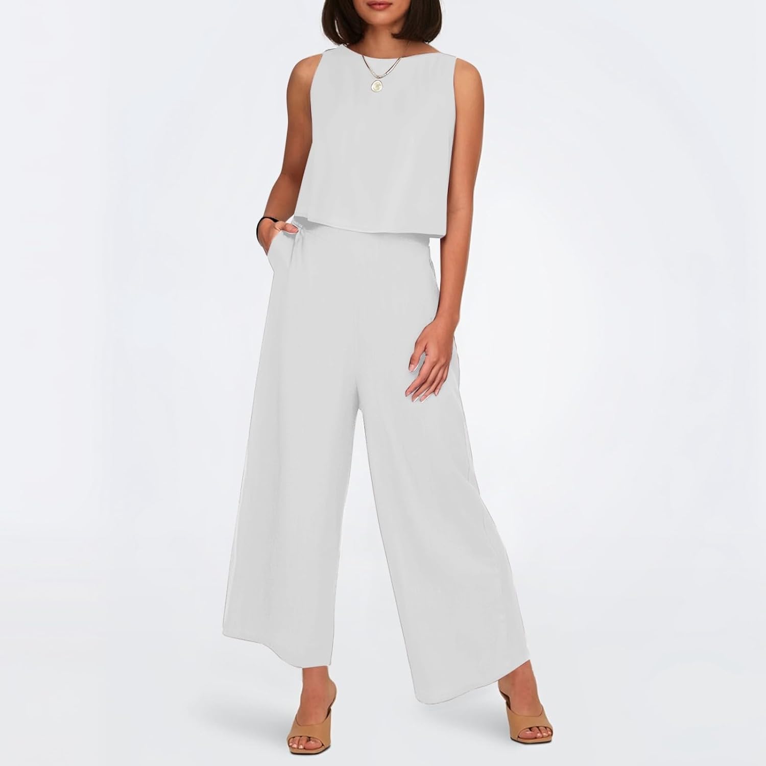 Cotton Linen 2 Piece Summer Casual Outfit Set for Women
