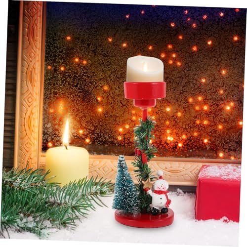 VINTORKY Cute Retro Snowman Candle Holder