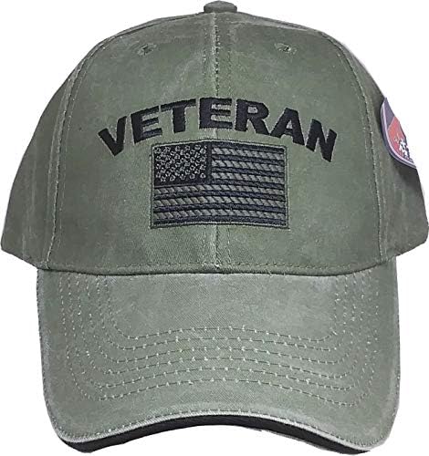 Eagle Crest Military Veteran US Flag Cap Green Adjustable