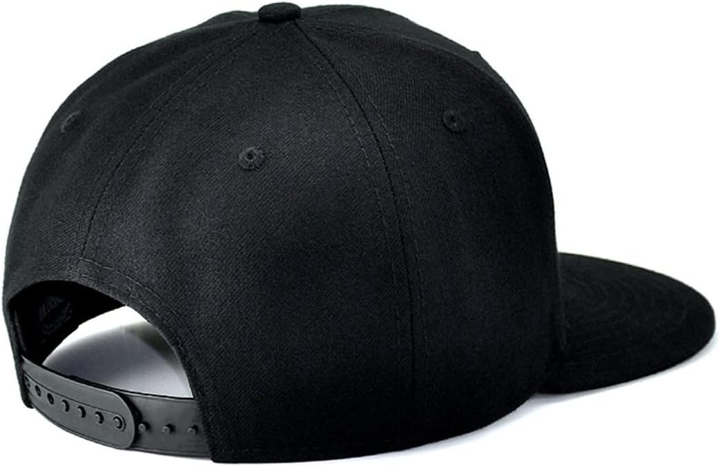Tijeyi Adjustable Black Skull Finger Flat Bill Snapback Hat for Men