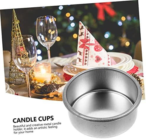 BUGUUYO 24pcs Silver Rimmed Iron Candle Holders