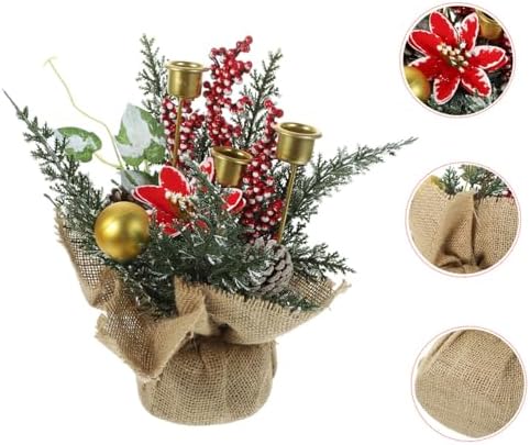 Cabilock Christmas Garland with Candle Holders and Lights