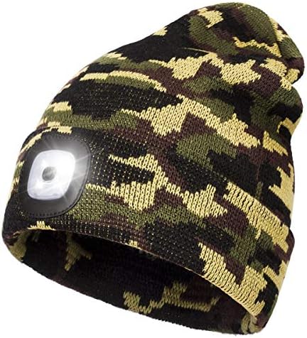 YunTuo LED Beanie with Light Unisex USB Headlamp Winter Cap