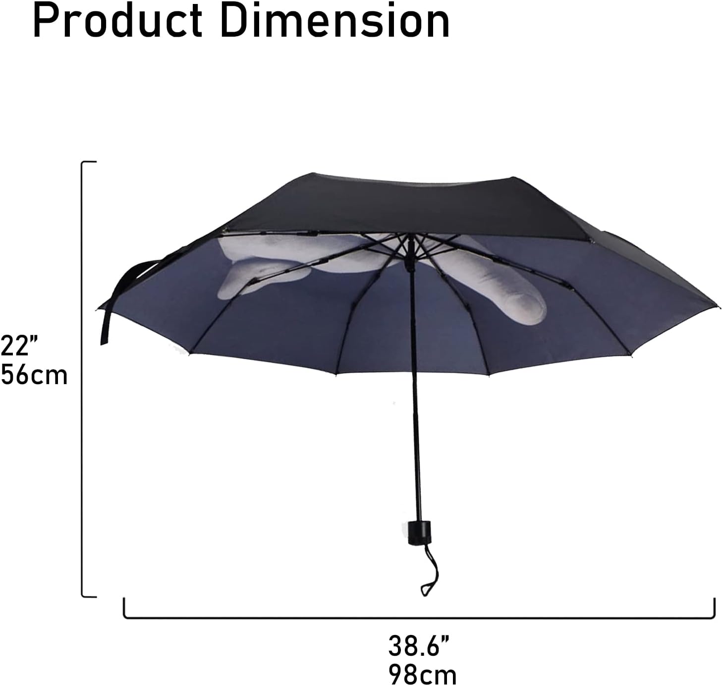 Uooiu TinaWood Funny Middle Finger Umbrella Black