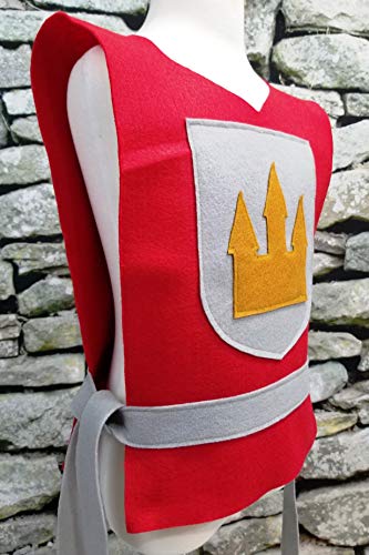Medieval Knight Red Costume Tunic for Kids and Babies