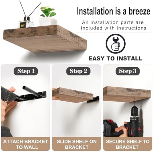 Sorbus 4 Square Floating Shelves for Wall Decor