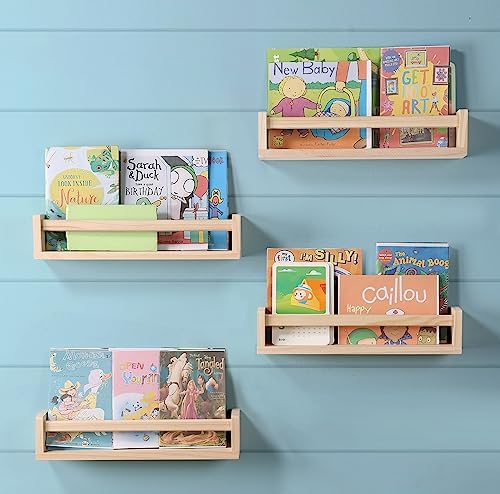 DUICIRX 4-Piece Floating Book Shelves for Kids Room