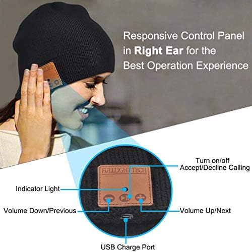 Bluetooth Beanie Headphones with 250mAh Battery for Extended Play
