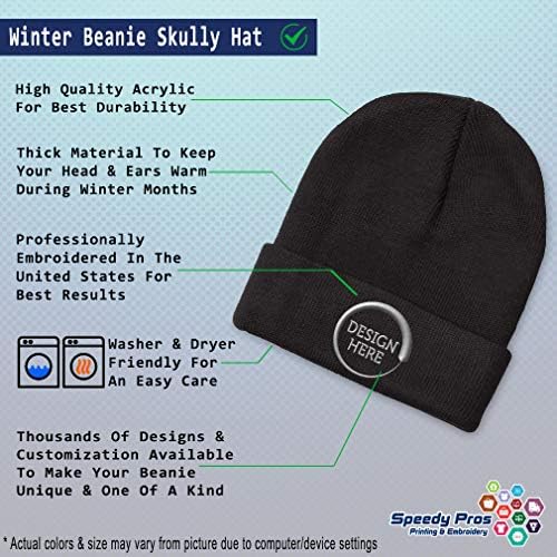 Speedy Pros Custom Acrylic Trumpet Beanie Winter Hat for Men and Women