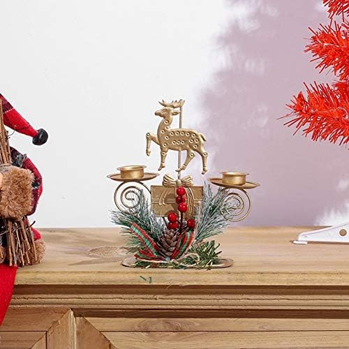 Klun Christmas Tree Santa Elk Iron Candle Holder