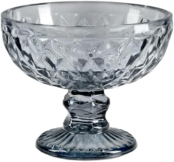 Serene Spaces Living Smokey Glass Pedestal Bowl 5 Diameter 4 Tall