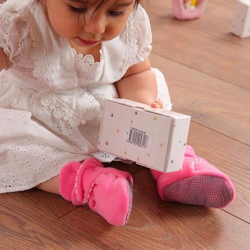 Ella Bonna Fleece Baby Booties with 3-Level Snaps