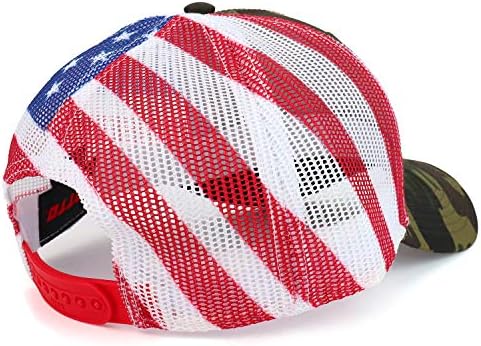 Armycrew American Flag Mesh Trucker Cap