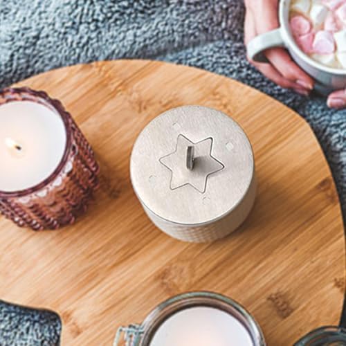 Stainless Steel Candle Jar Cover with Hexagonal Star Design