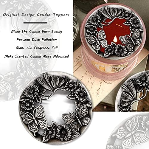Hion Jar Candle Toppers Butterfly Silver