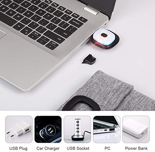 YunTuo LED Beanie with Light Unisex USB Headlamp Winter Cap