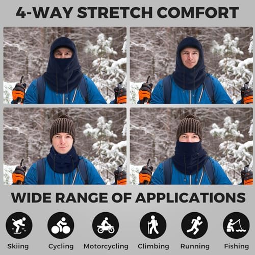 AURUZA Fleece Balaclava Ski Mask for Men Women