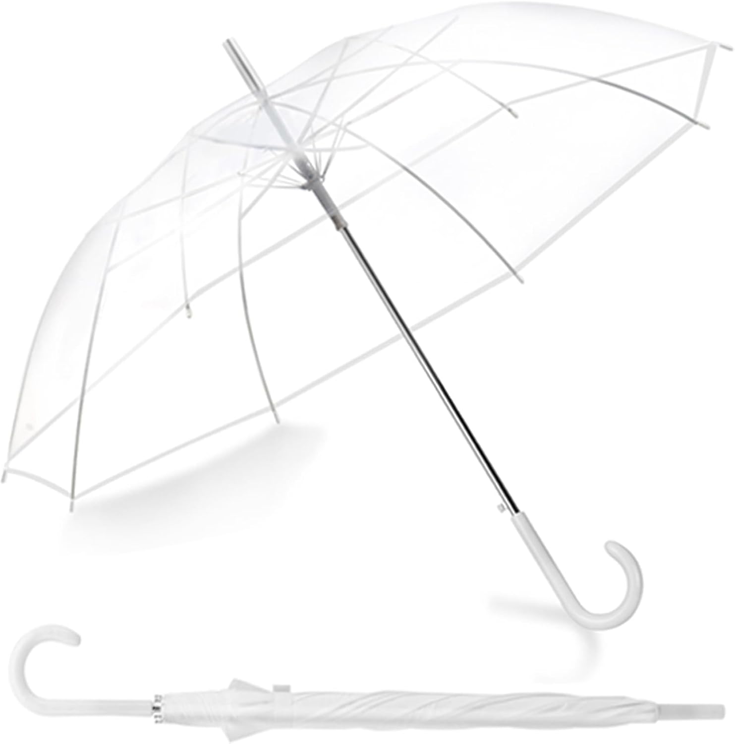 Liberty Imports Clear Automatic Stick Umbrella for Travel and Photo Events