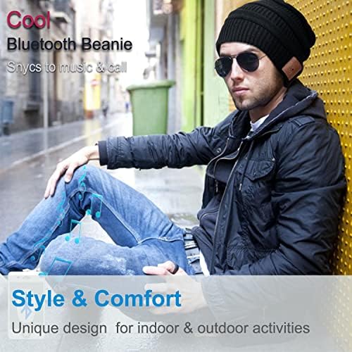 Rotibox Bluetooth Beanie with Headphones for Winter Sports and Christmas Gifts