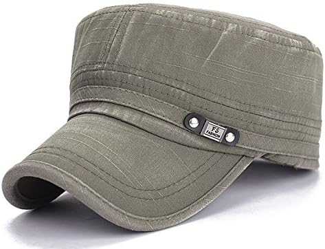ChezAbbey Organic Cotton Flat Top Cadet Cap for Men Women