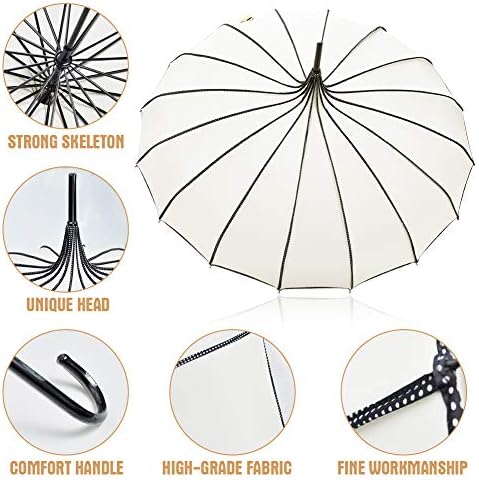 VIVI SKY Pagoda Peak Classic Umbrella Ivory 1