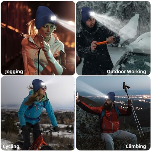 Biuonk Unisex LED Beanie with Light