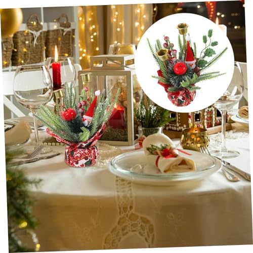 BUGUUYO Christmas Candle Holder with Realistic Fruit Bouquet