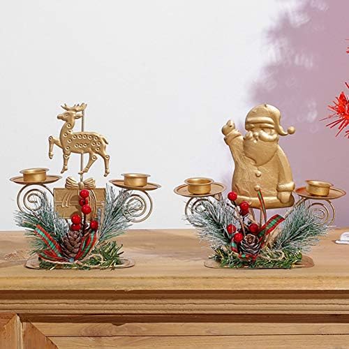 Klun Christmas Tree Santa Elk Iron Candle Holder