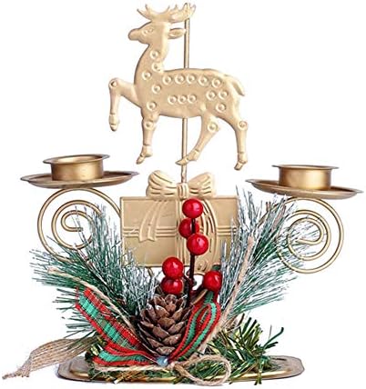 Klun Christmas Tree Santa Elk Iron Candle Holder