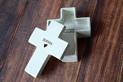 Personalized Cross Keepsake Box - Baptism First Communion Confirmation Gift