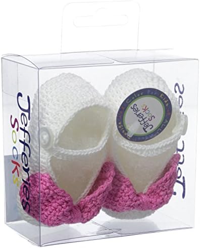 Jefferies Socks Baby Girls Newborn Mary Jane Bow Crochet Booties