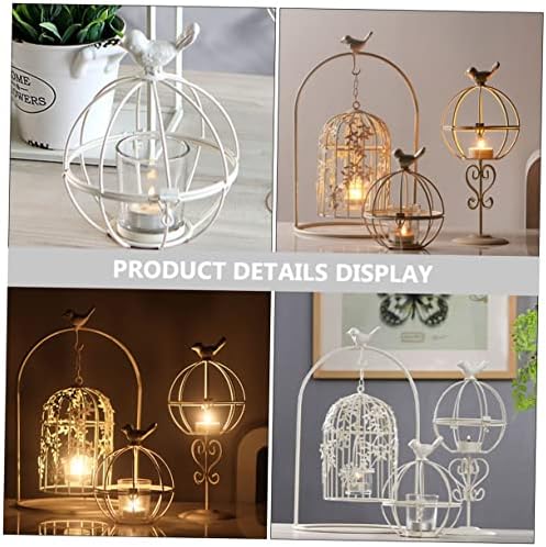 ABOOFAN Iron Candlestick Holder with Glass Bowl